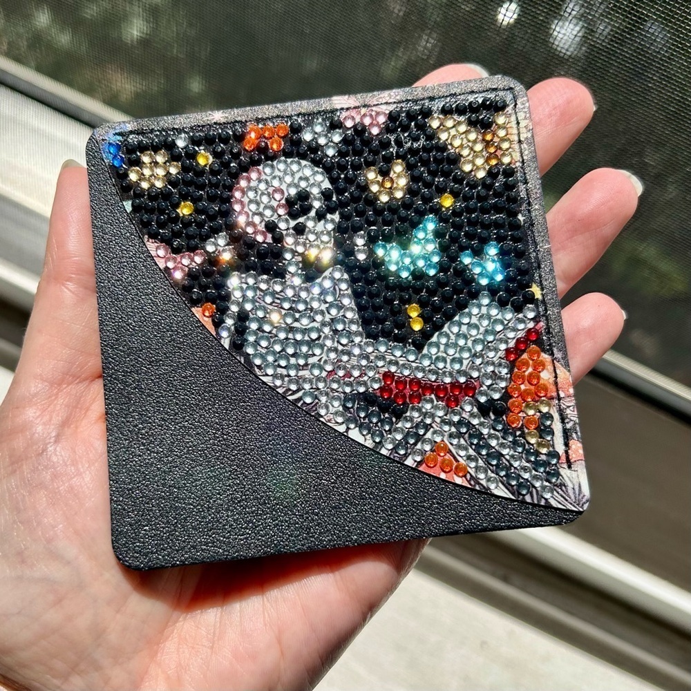 BOOKISH SKELETON 06 Diamond Art Corner Bookmark, Bling, Colorful, Hand Crafted